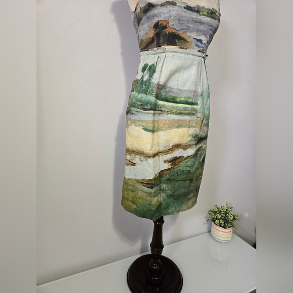 Odille Anthropologie Impressionist Print Sleeveless Cotton Dress. Size 0 - Picture 2 of 12